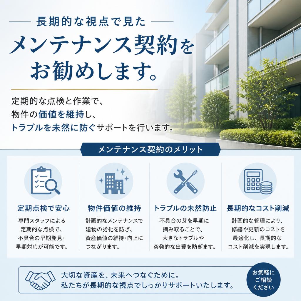 メンテナンス契約で安心を