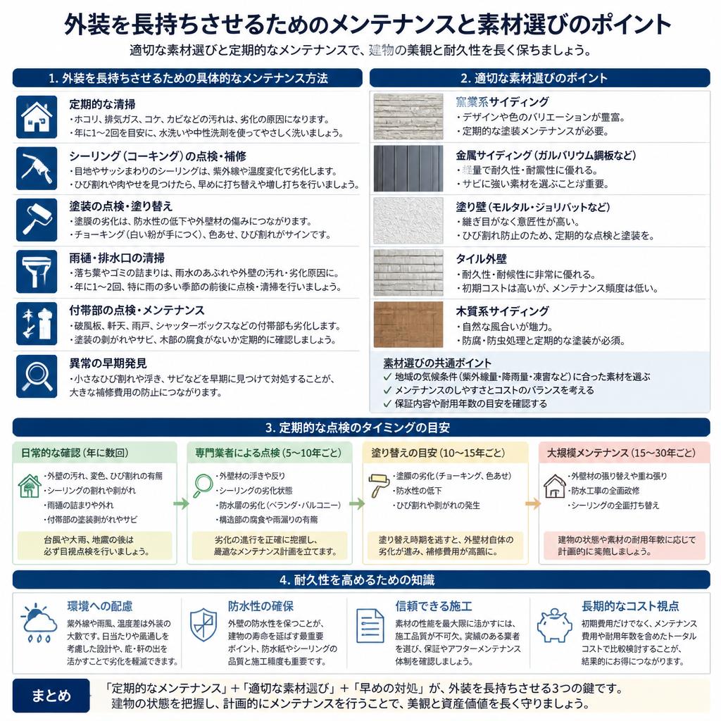 耐久性を高めるためのポイント