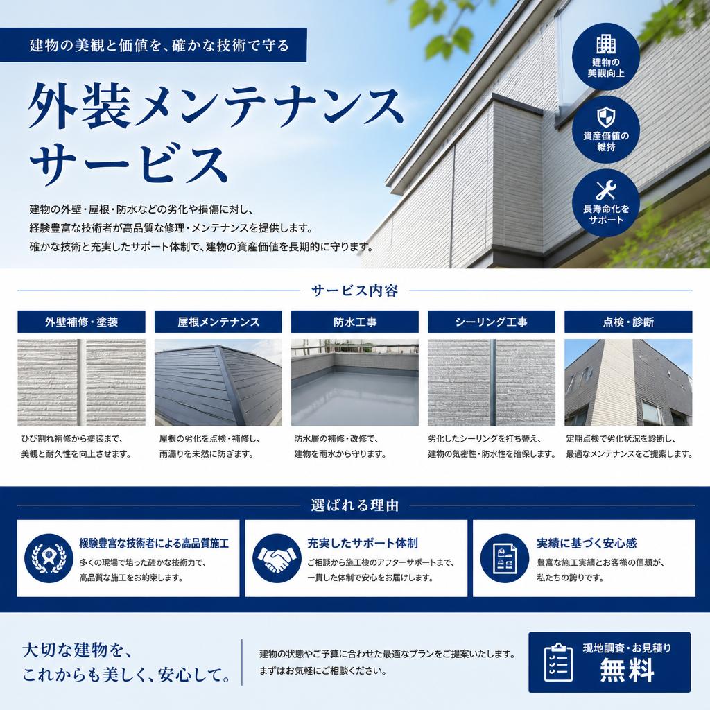 信頼のメンテナンスサービスをご紹介