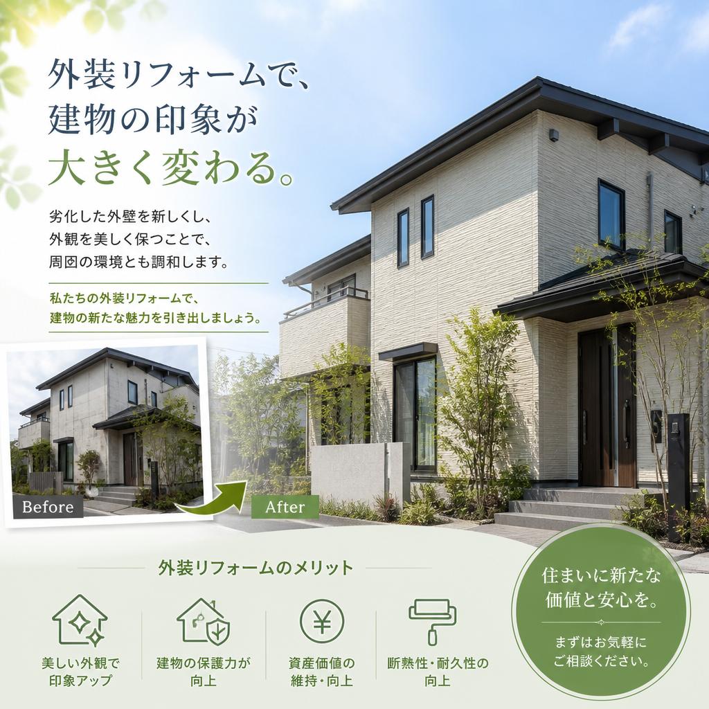 外装リフォームで真の美しさを引き出す
