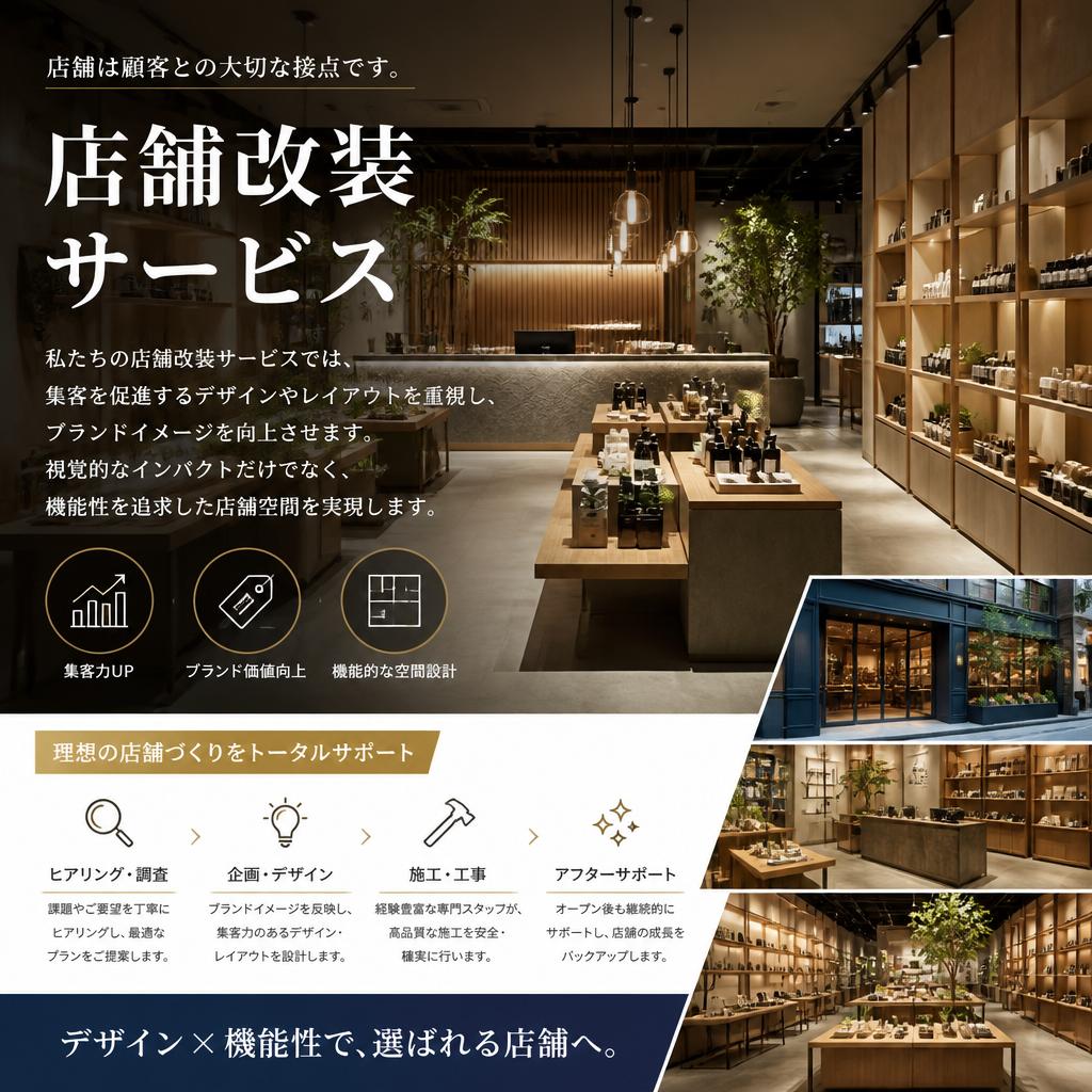 店舗改装でお店の魅力を最大限に