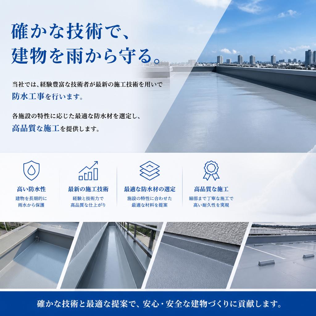 当社の防水施工の特徴