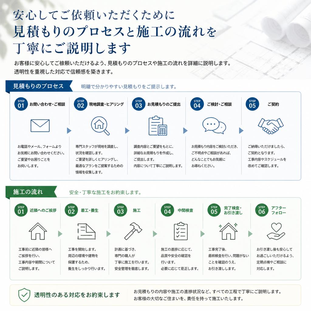 正確な見積もりと施工の流れ
