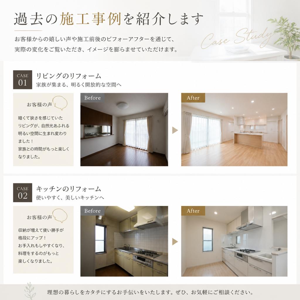 実績紹介：満足度の高い施工事例
