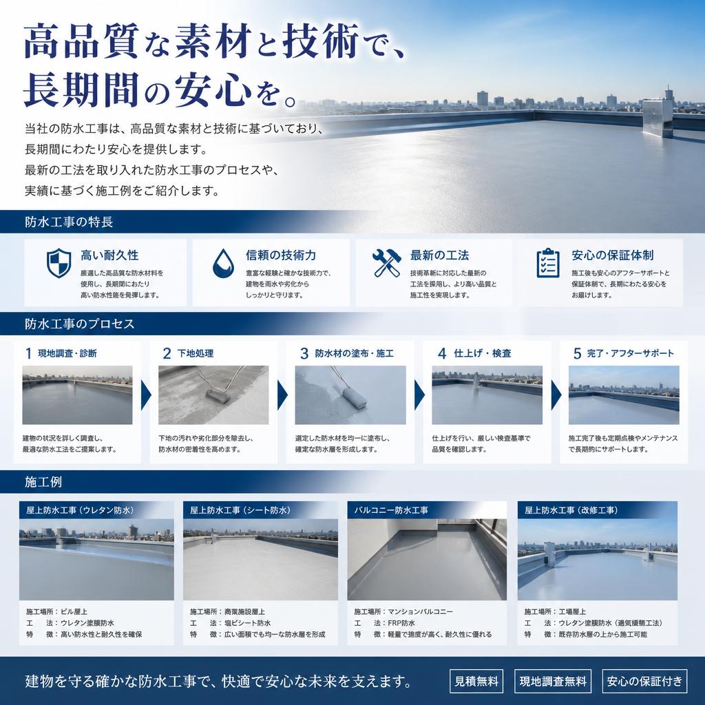 私たちの防水工事の特徴