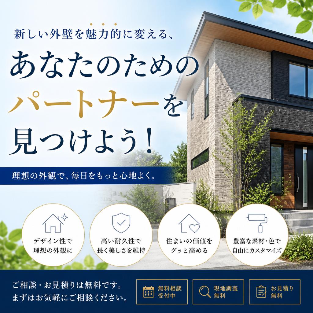 新しい外壁を魅力的に変える、あなたのためのパートナーを見つけよう！