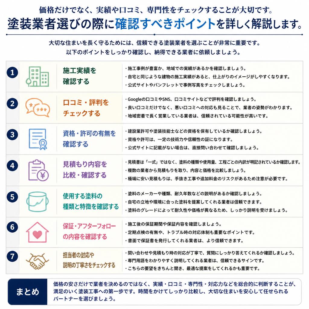 信頼できる塗装業者を見つけるためのポイント