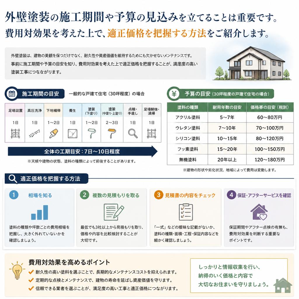 施工期間と予算をしっかり考慮する