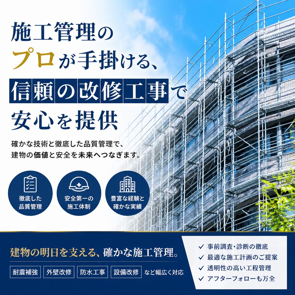 施工管理のプロが手掛ける、信頼の改修工事で安心を提供