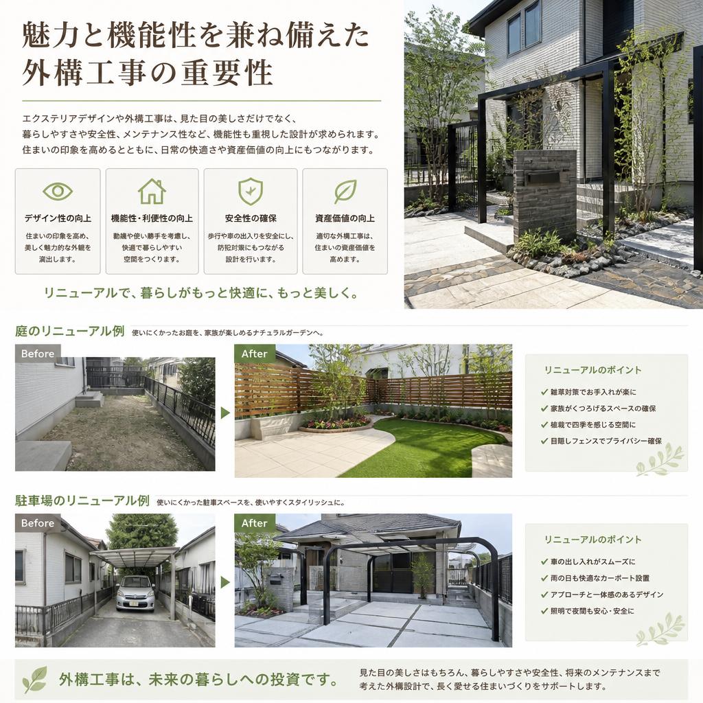 外構工事で価値をプラス