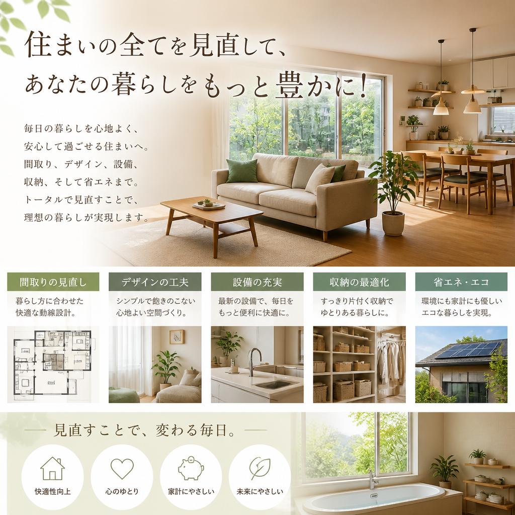 住まいの全てを見直して、あなたの暮らしをもっと豊かに！