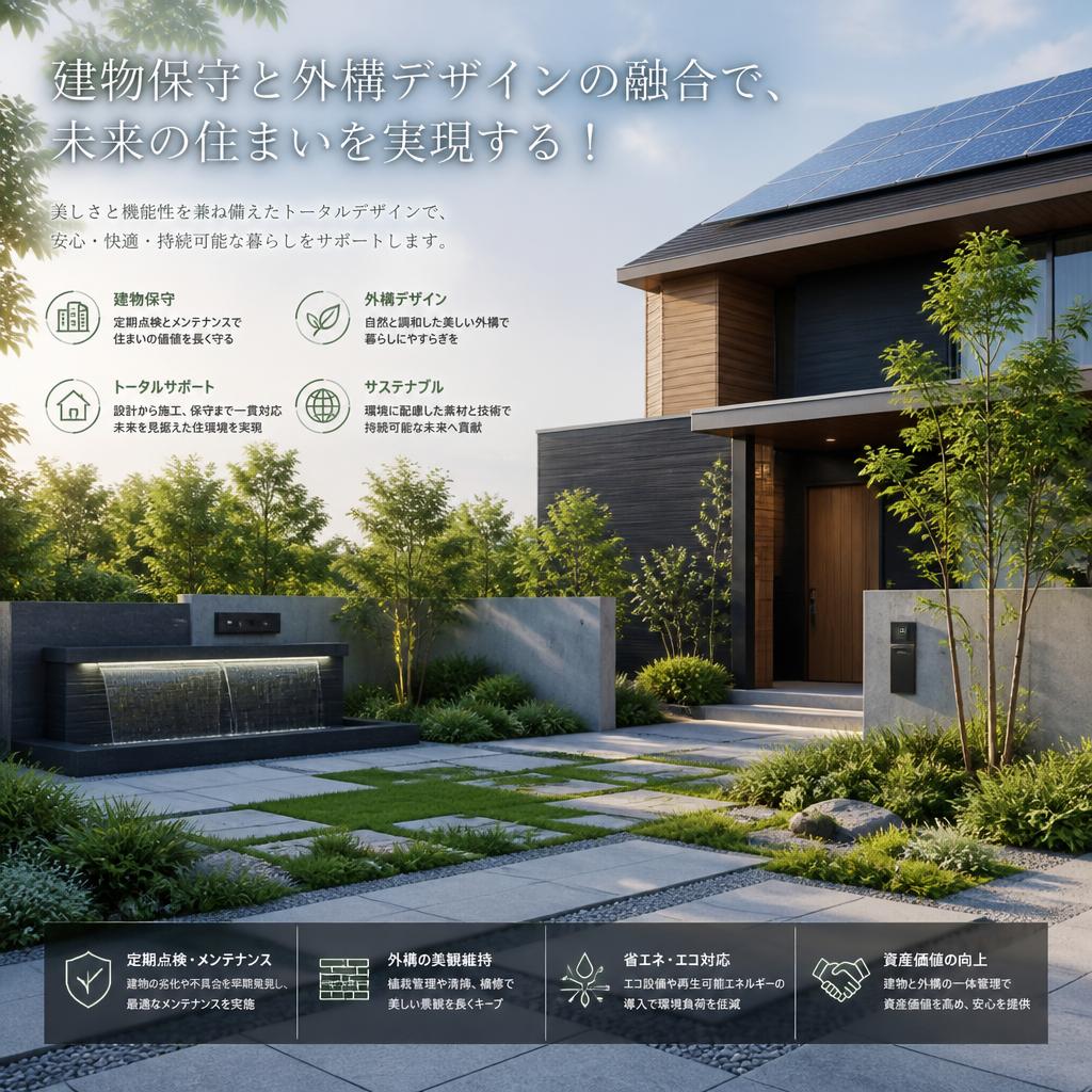 建物保守と外構デザインの融合で、未来の住まいを実現する！