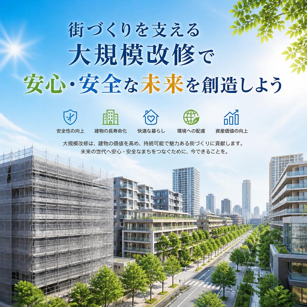街づくりを支える大規模改修で安心・安全な未来を創造しよう