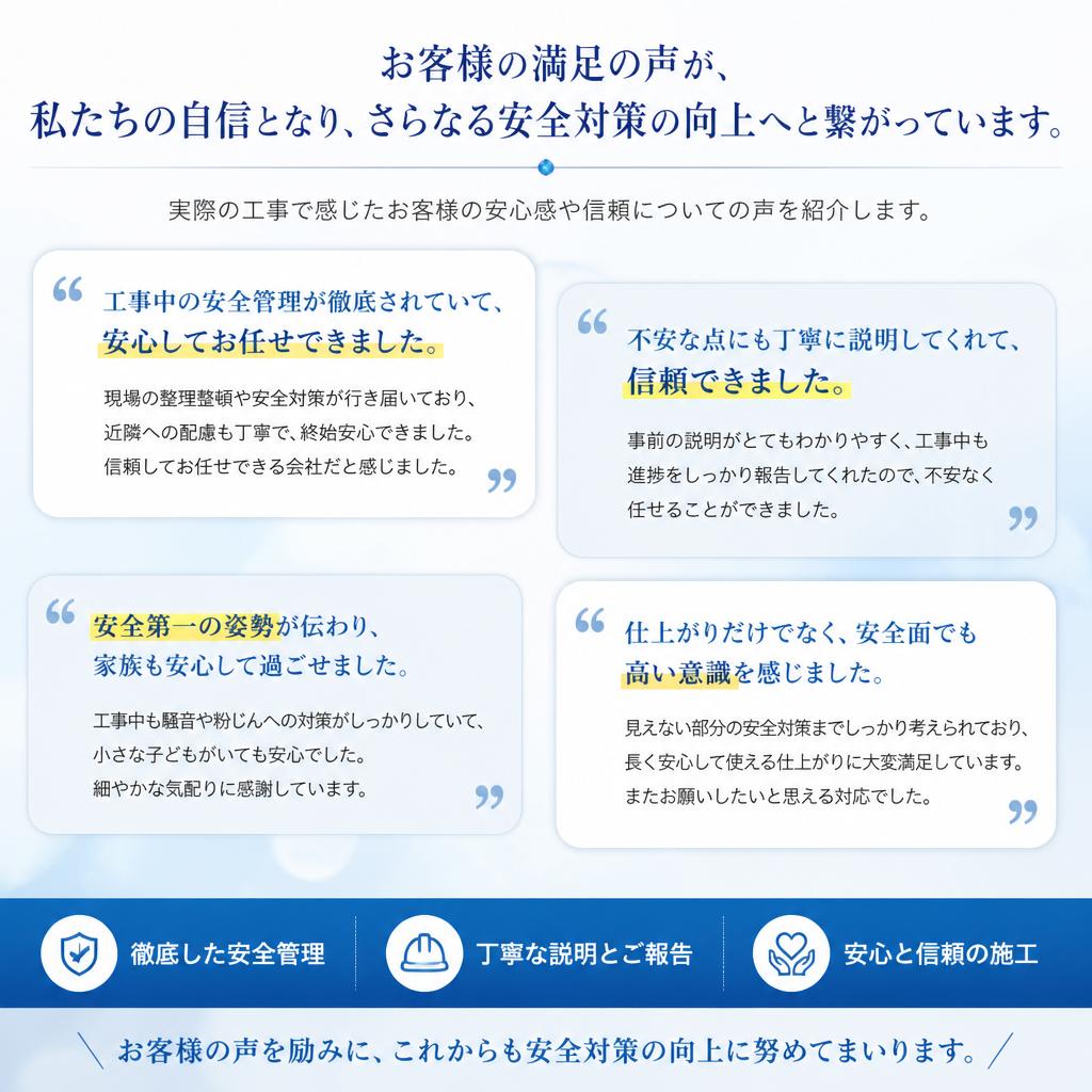 お客様の声と安心感