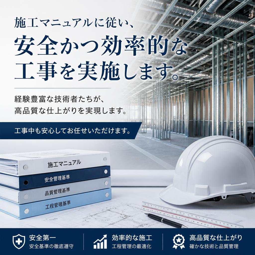 施工マニュアルに基づく丁寧な施工