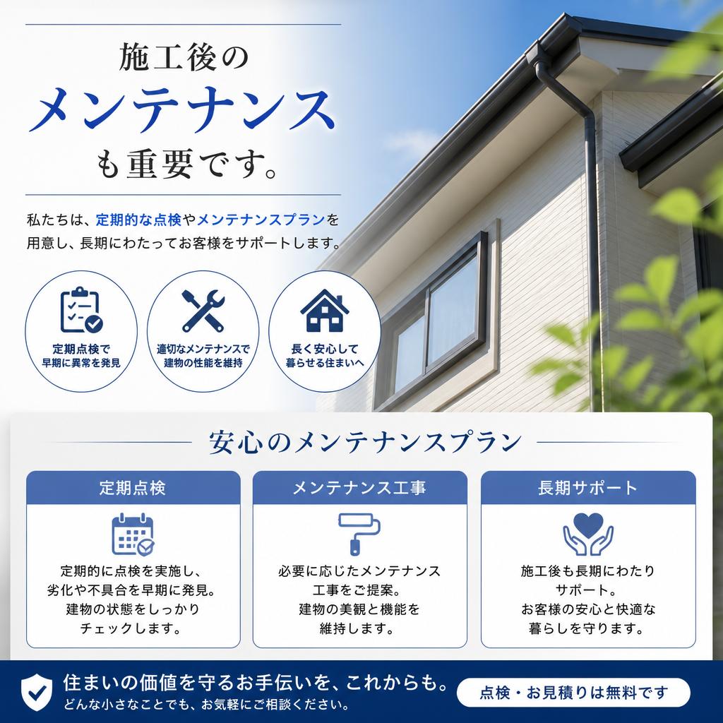4. メンテナンスプランで長期的な安心を