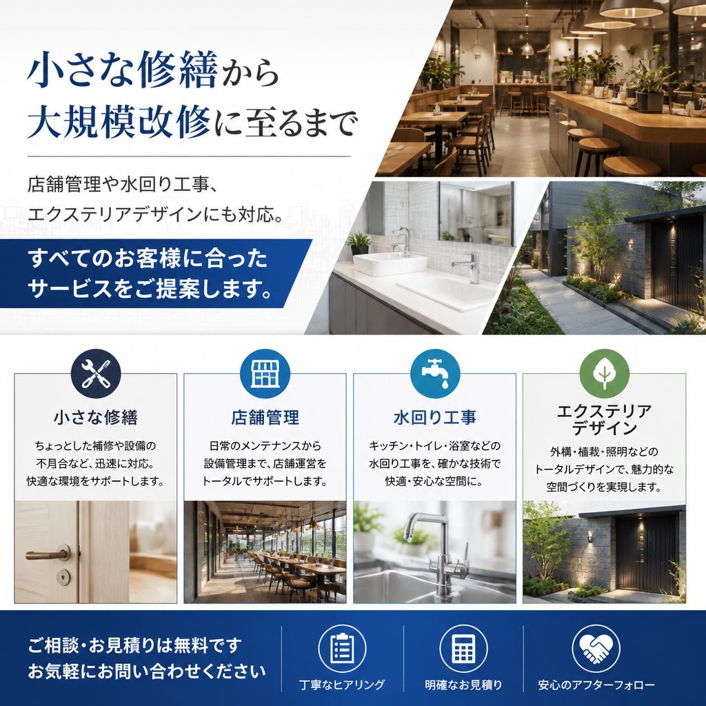 幅広い修繕対応