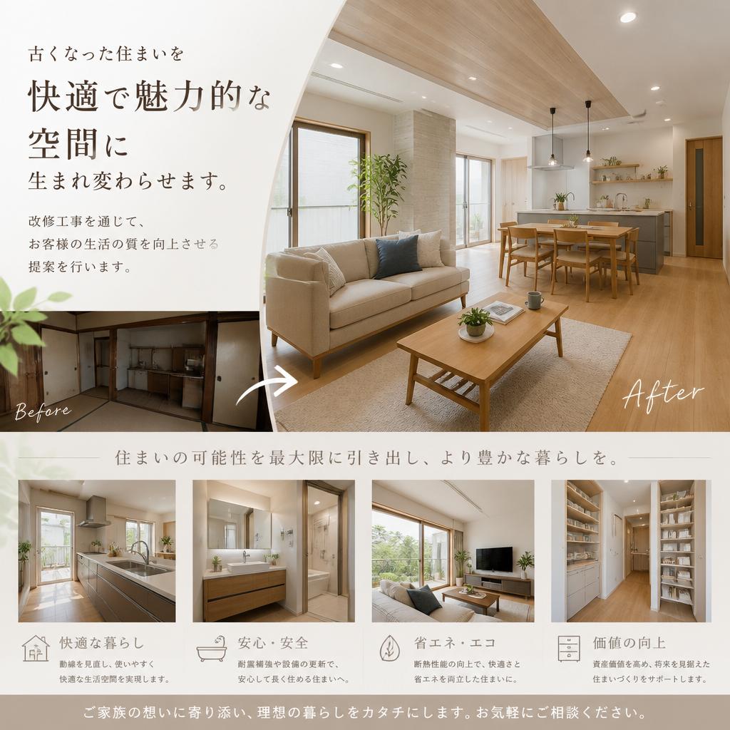 快適な生活空間を提供する改修工事