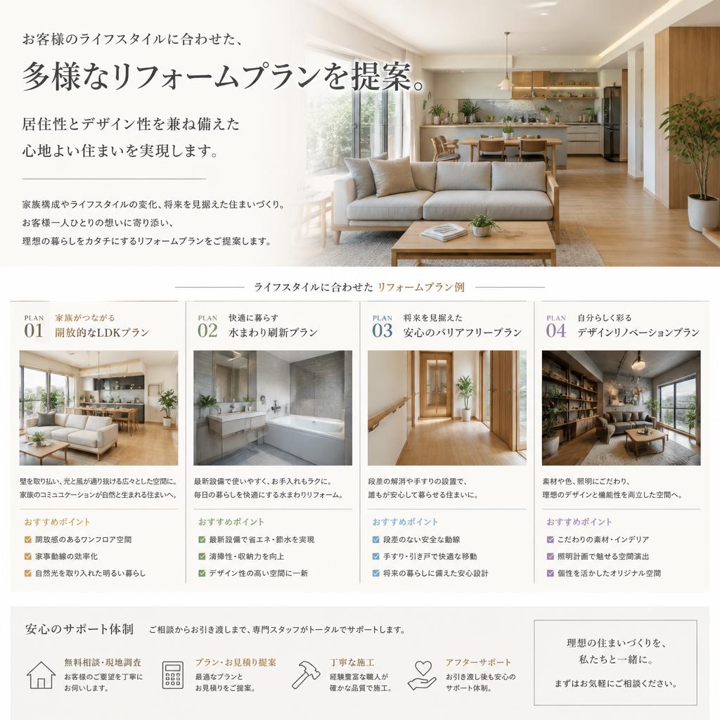 満足を提供するリフォームプラン