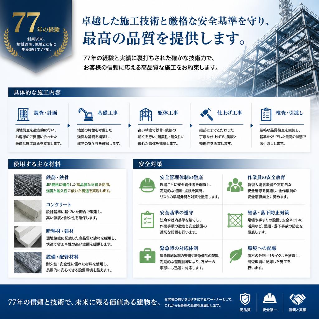 私たちの施工技術と安全基準