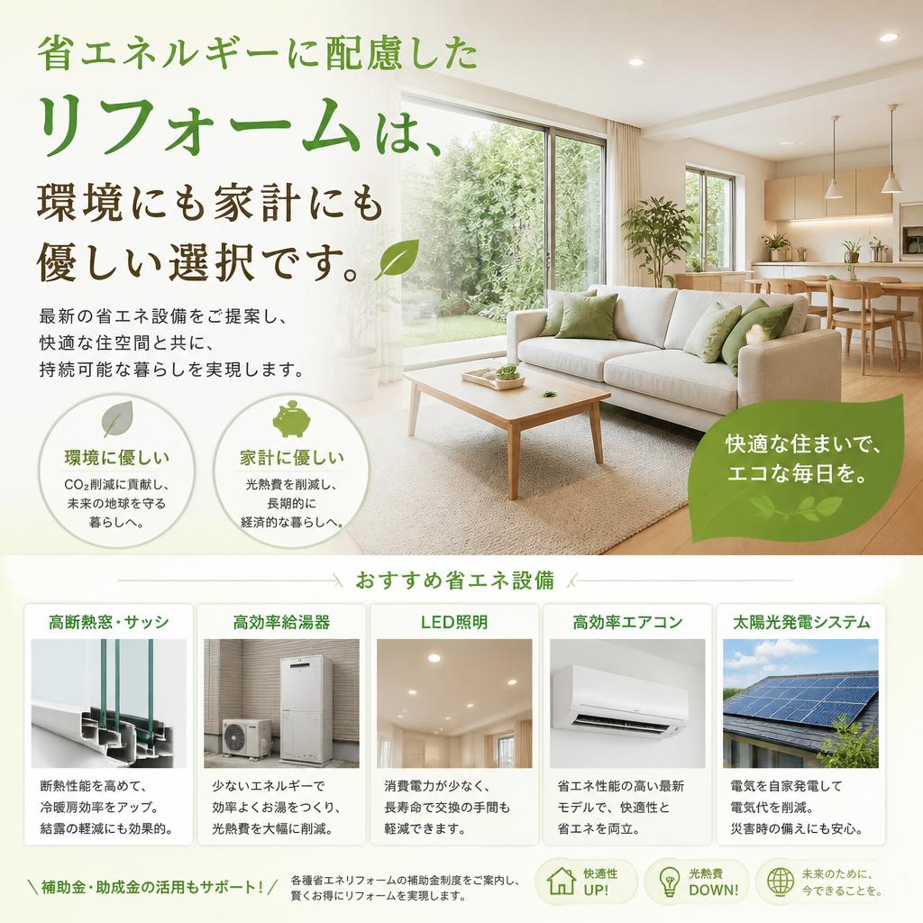 省エネルギー設備でエコな暮らし