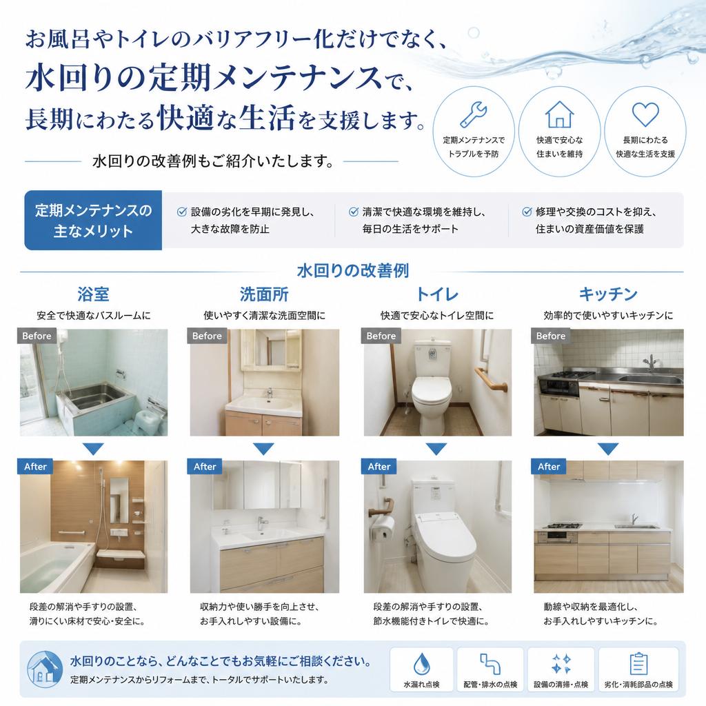 水回りのメンテナンスで安心