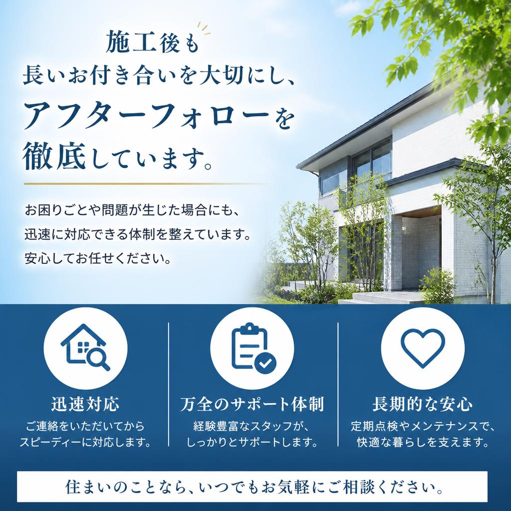 安心のアフターフォロー