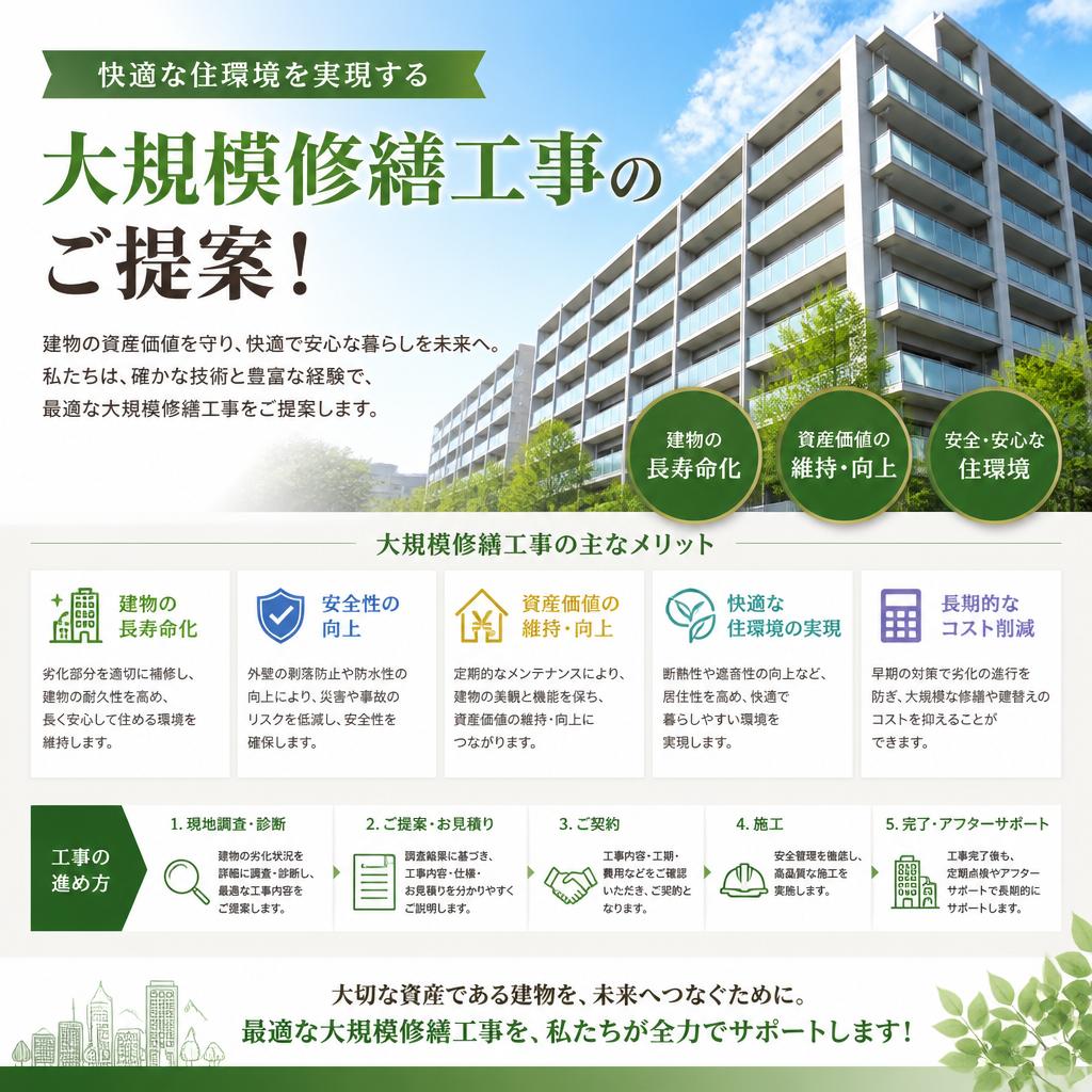 快適な住環境を実現する大規模修繕工事のご提案！