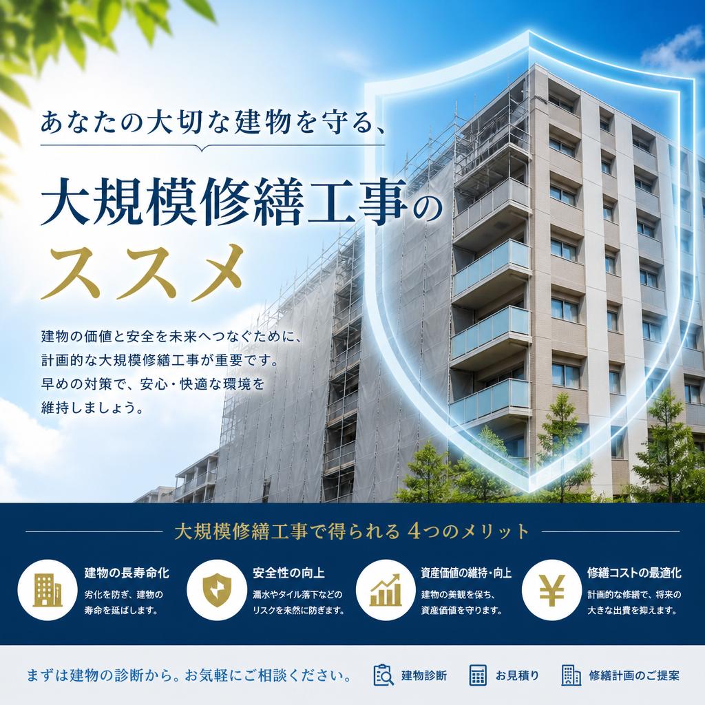 あなたの大切な建物を守る、大規模修繕工事のススメ