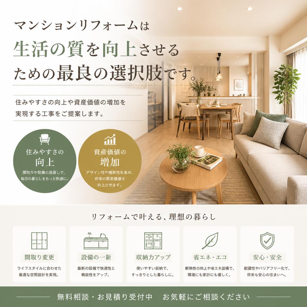 マンションリフォームのメリット