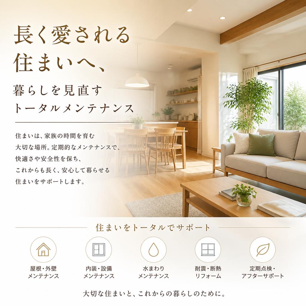 長く愛される住まいへ、暮らしを見直すトータルメンテナンス