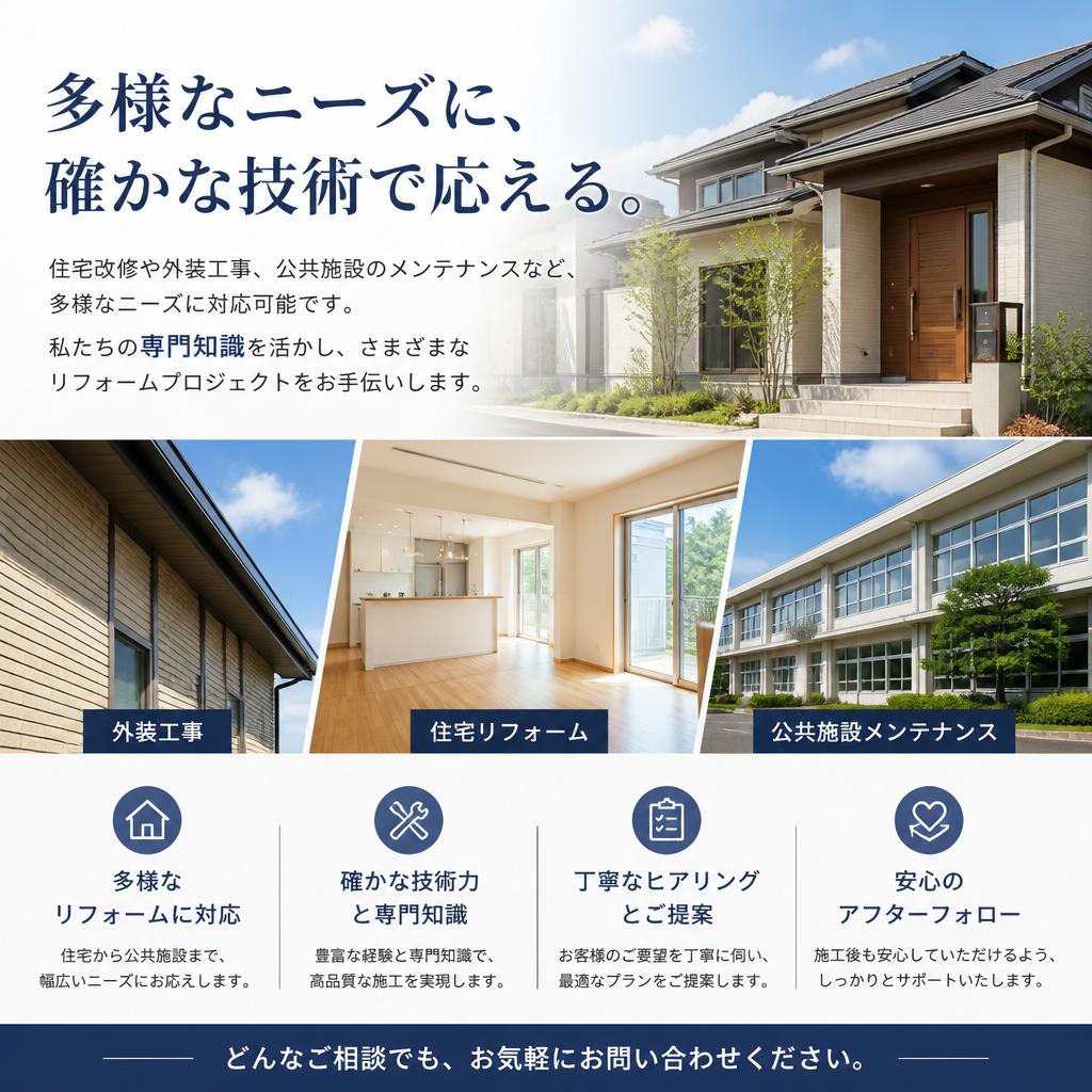幅広い施工サービス