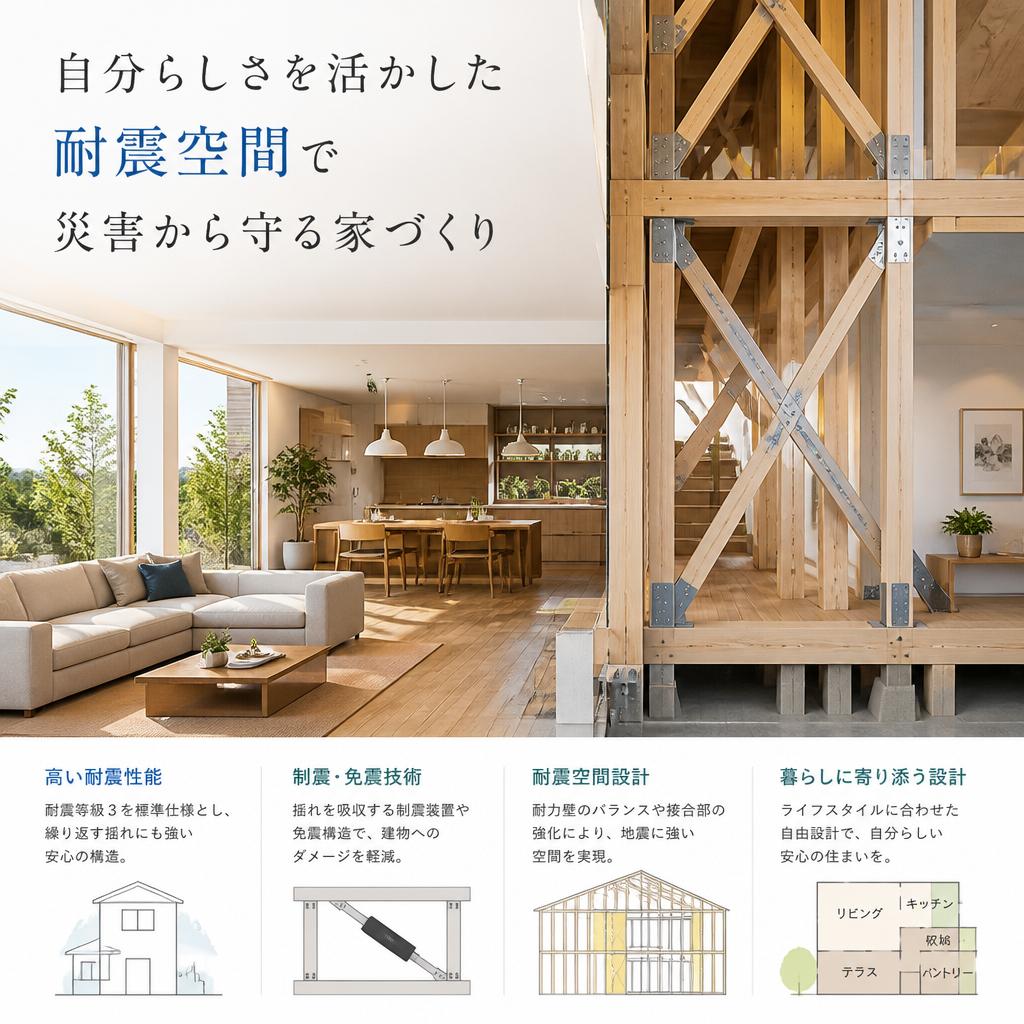 自分らしさを活かした耐震空間で災害から守る家づくり