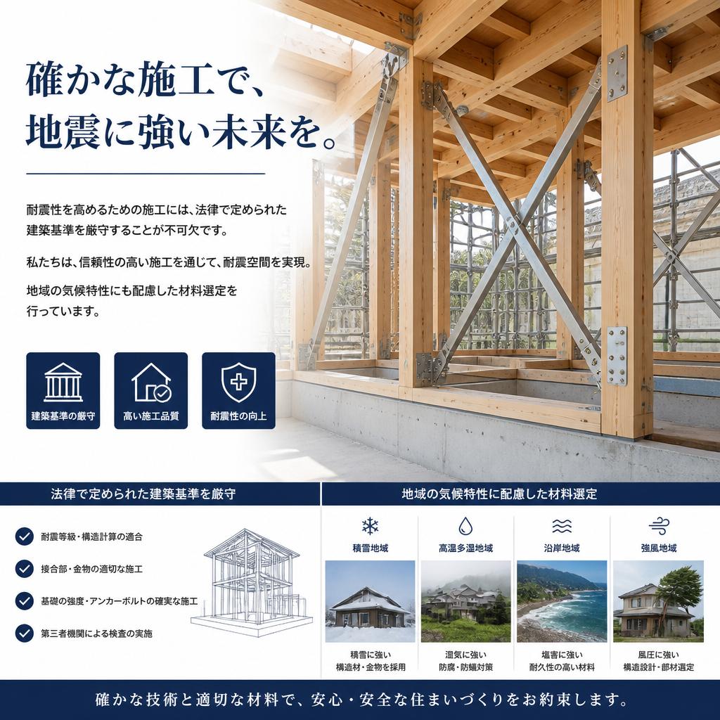 最新の建築基準を遵守した施工
