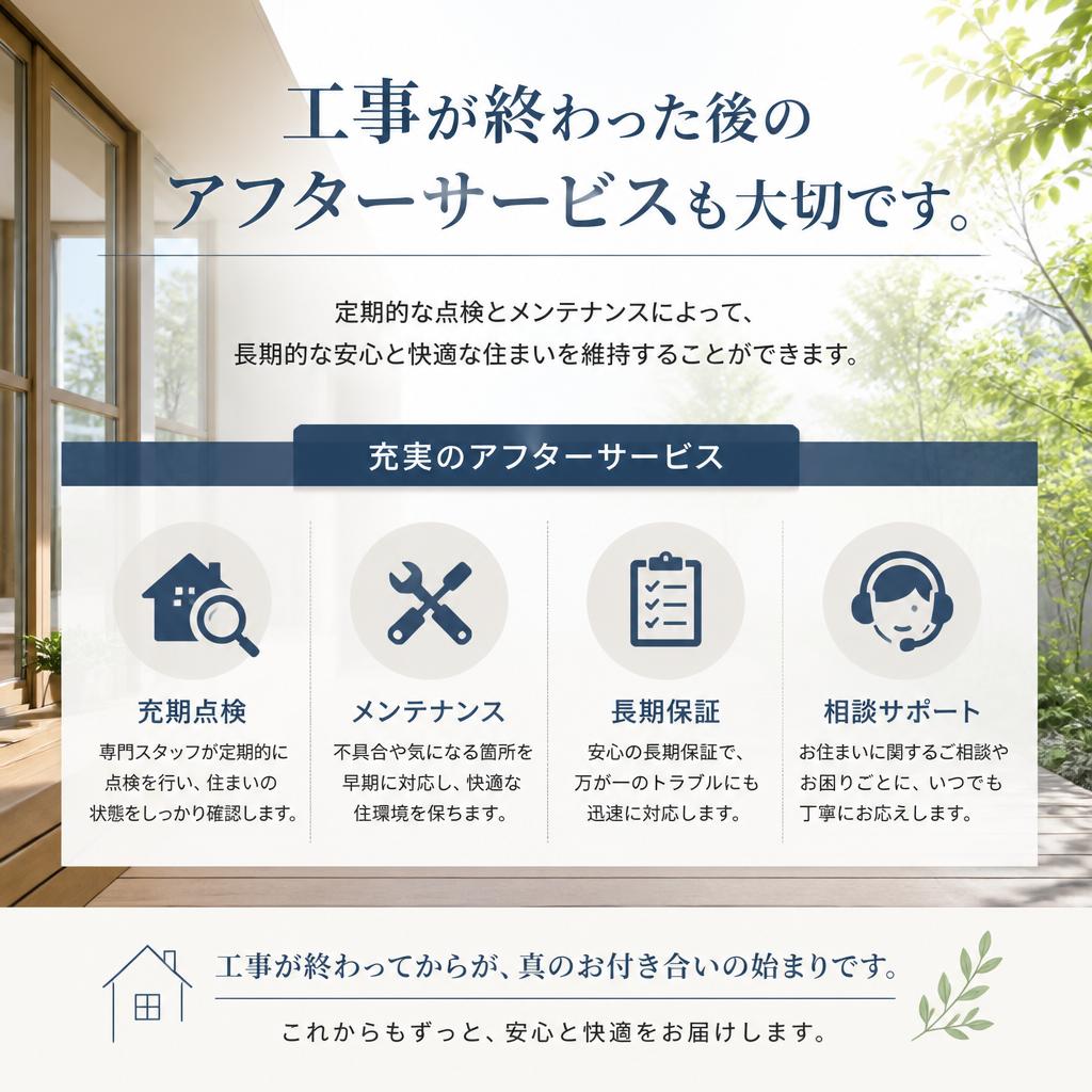 施工後の点検とメンテナンス
