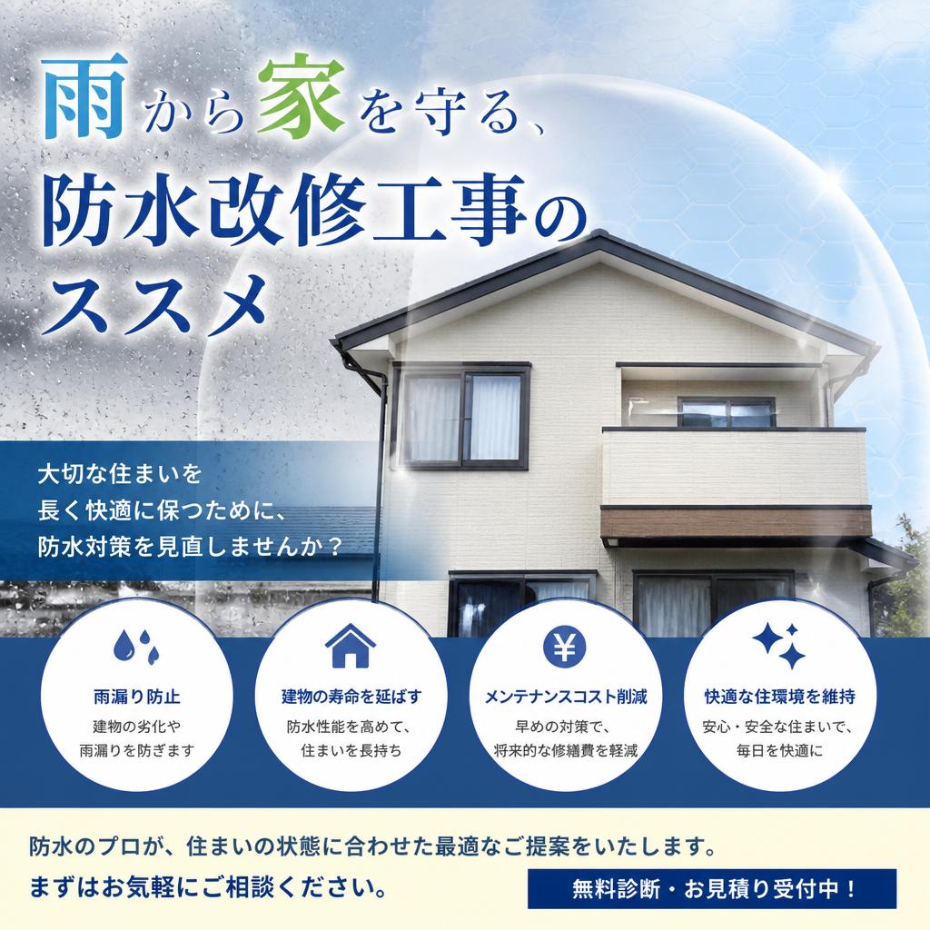 雨から家を守る、防水改修工事のススメ