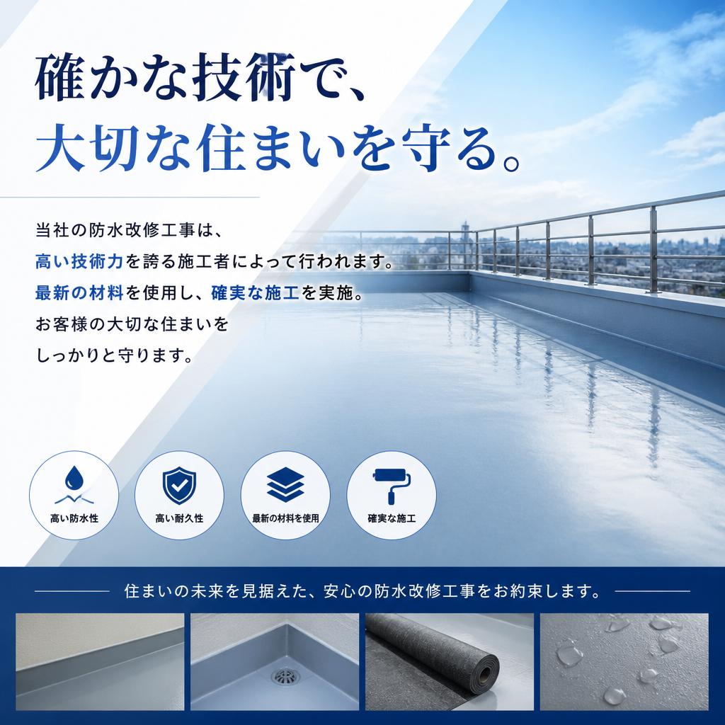 高品質な防水施工技術